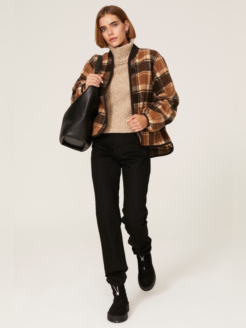 THE GREAT Sherpa Bomber Jacket Size 0 - Picture 10 of 11
